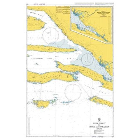Admiralty Seyir Haritası 1574 - Glavat Adası - Ploce ve Makarska