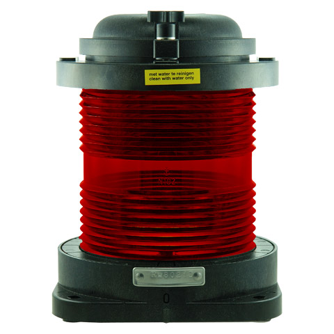 D.H.R. DHR55 Seyir Feneri Cam Elyaf Takviyeli Siyah Plastik - 360° - Kırmızı
