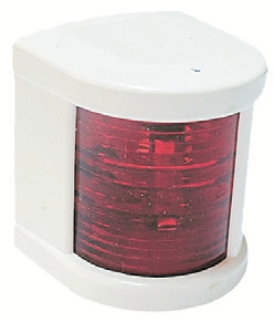 Küçük Seyir Feneri Beyaz Polikarbon - Ledli 12V - İskele - Kırmızı