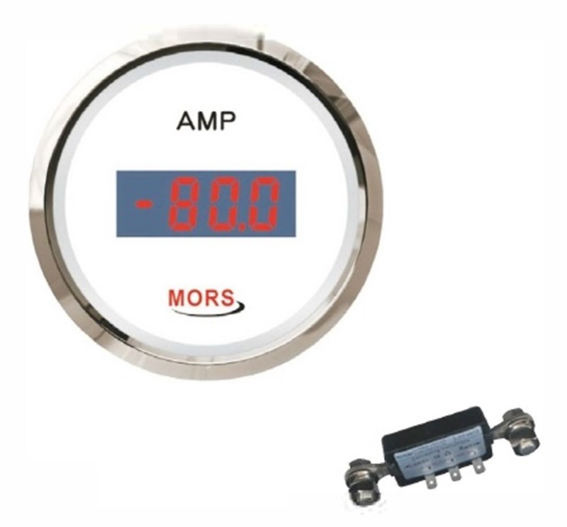 Mors Dijital Ampermetre 12-24V - Beyaz