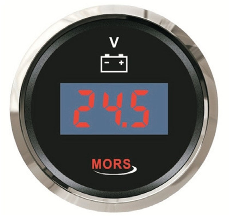 Mors Dijital Voltmetre 12-24V - Siyah